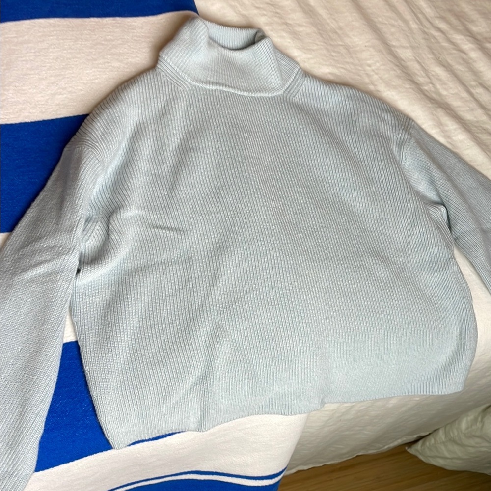 Light Blue Turtleneck Sweater